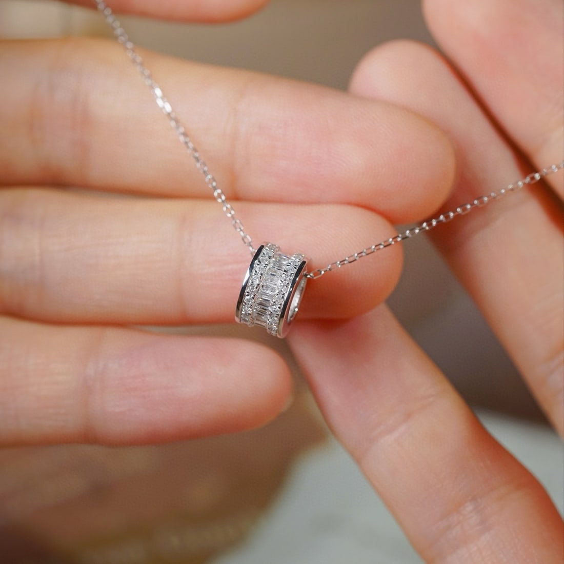 14k Gold 0.50 Ct Natural H Diamond Necklace - 3