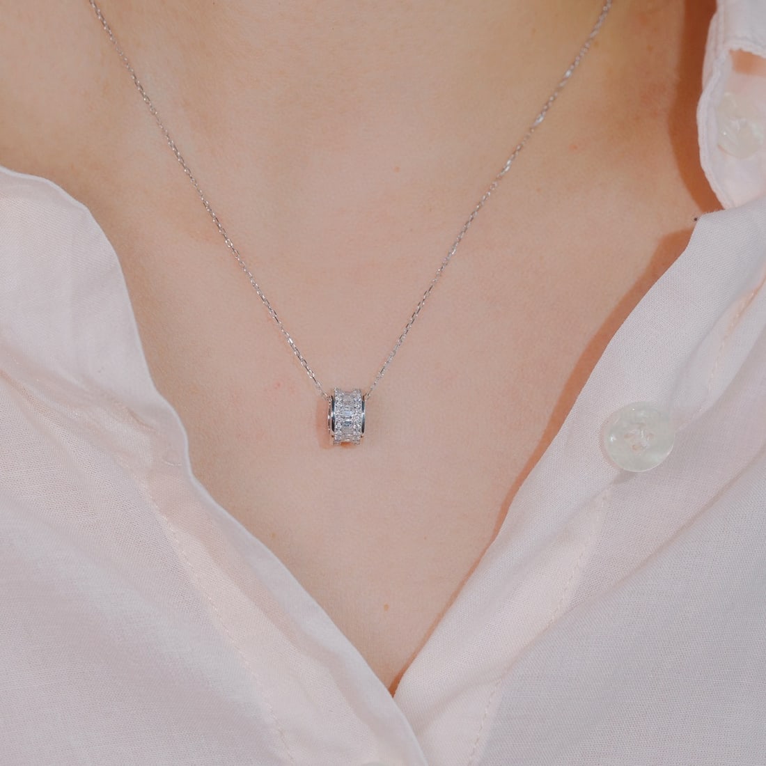14k Gold 0.50 Ct Natural H Diamond Necklace - 8