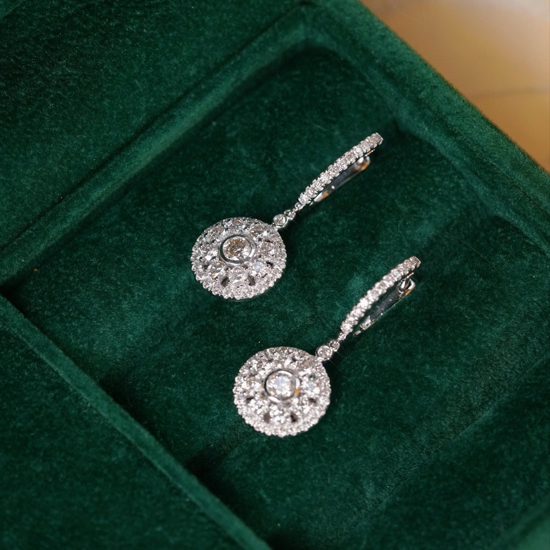 14k Gold 1.80 Ct Natural H Diamond Earrings - 2