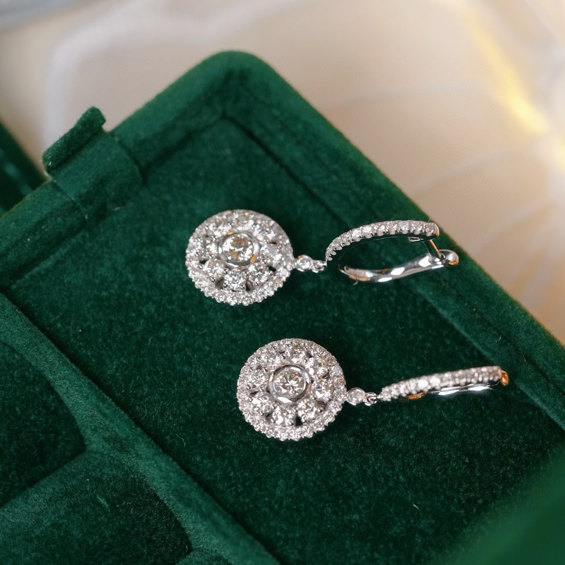 14k Gold 1.80 Ct Natural H Diamond Earrings - 3