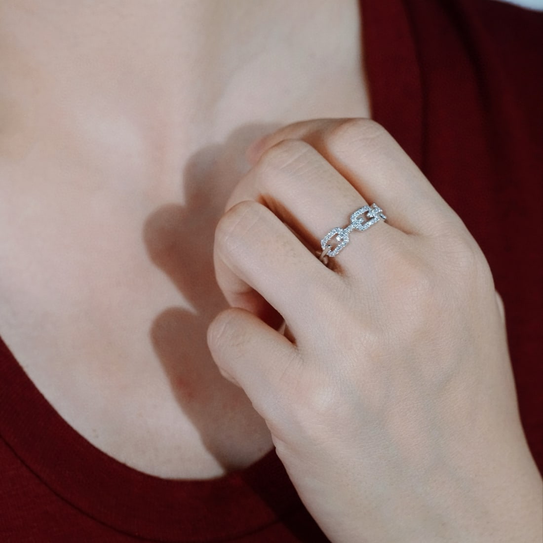14k Gold 0.40 Ct Natural H Diamond Ring - 6