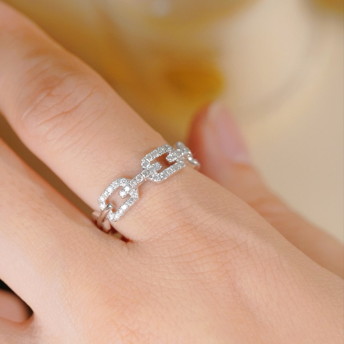14k Gold 0.40 Ct Natural H Diamond Ring - 7