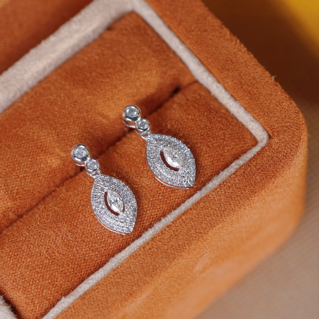 14k Gold 0.36 Ct Natural H Diamond Earrings - 3