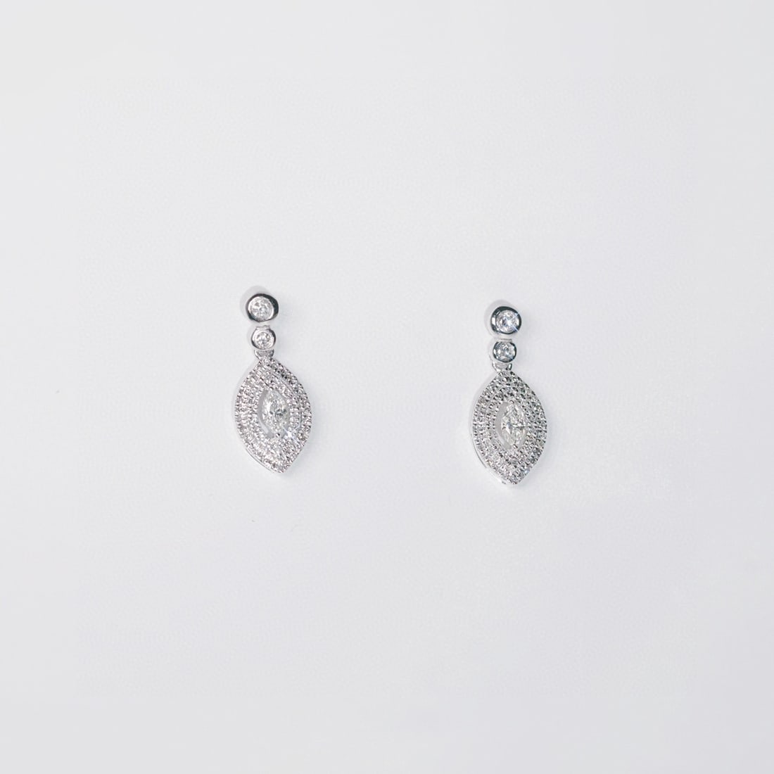 14k Gold 0.36 Ct Natural H Diamond Earrings - 5