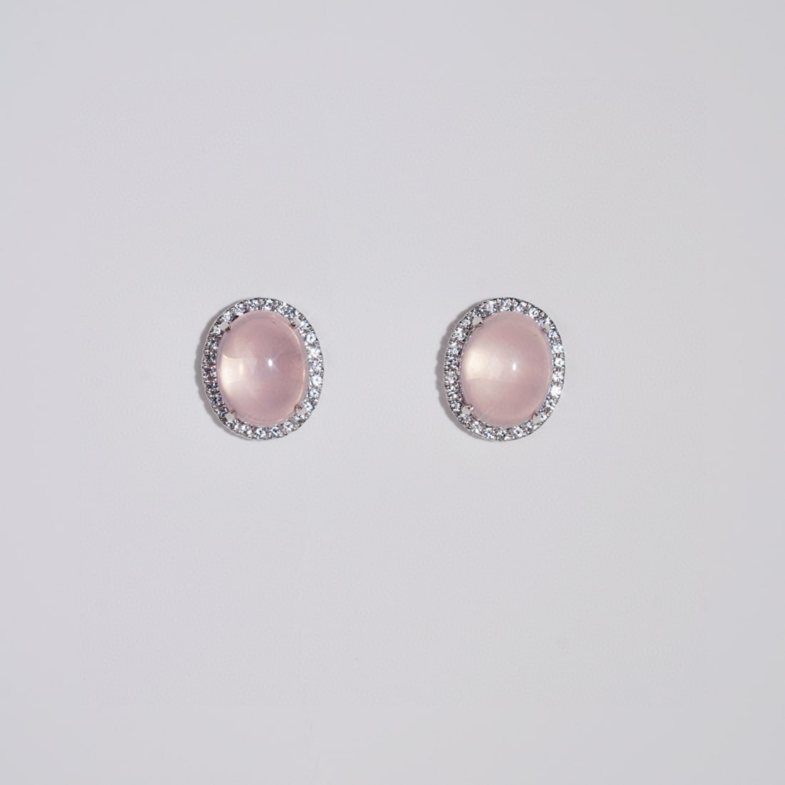14k Gold 5.36 Ctw Natural Rose Quartz & Sapphire Earrings - 3