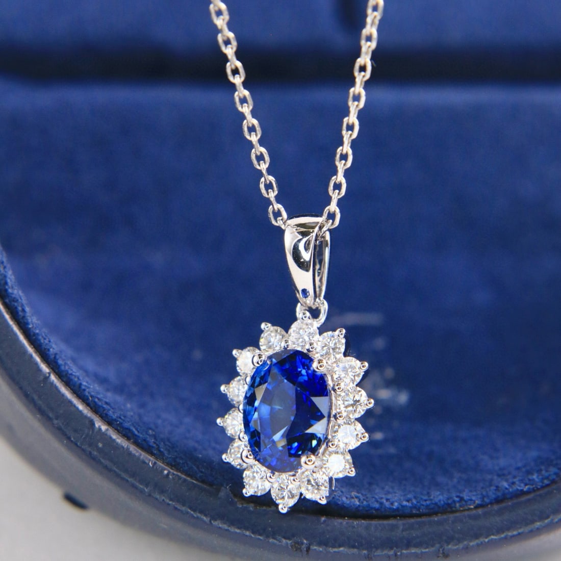 14k Gold 5.05 Ctw Natural Sapphire & Diamond Jewelry Set - 5