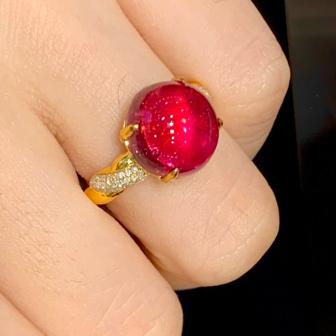 14k Gold 6.1 Ct Natural Tourmaline & Diamond Ring - 6