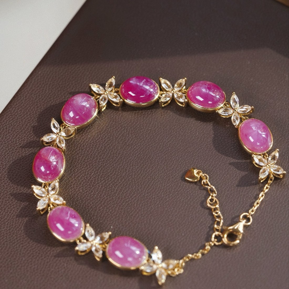 14k Gold 24.03 Ctw Natural Ruby & Sapphire Bracelet - 2