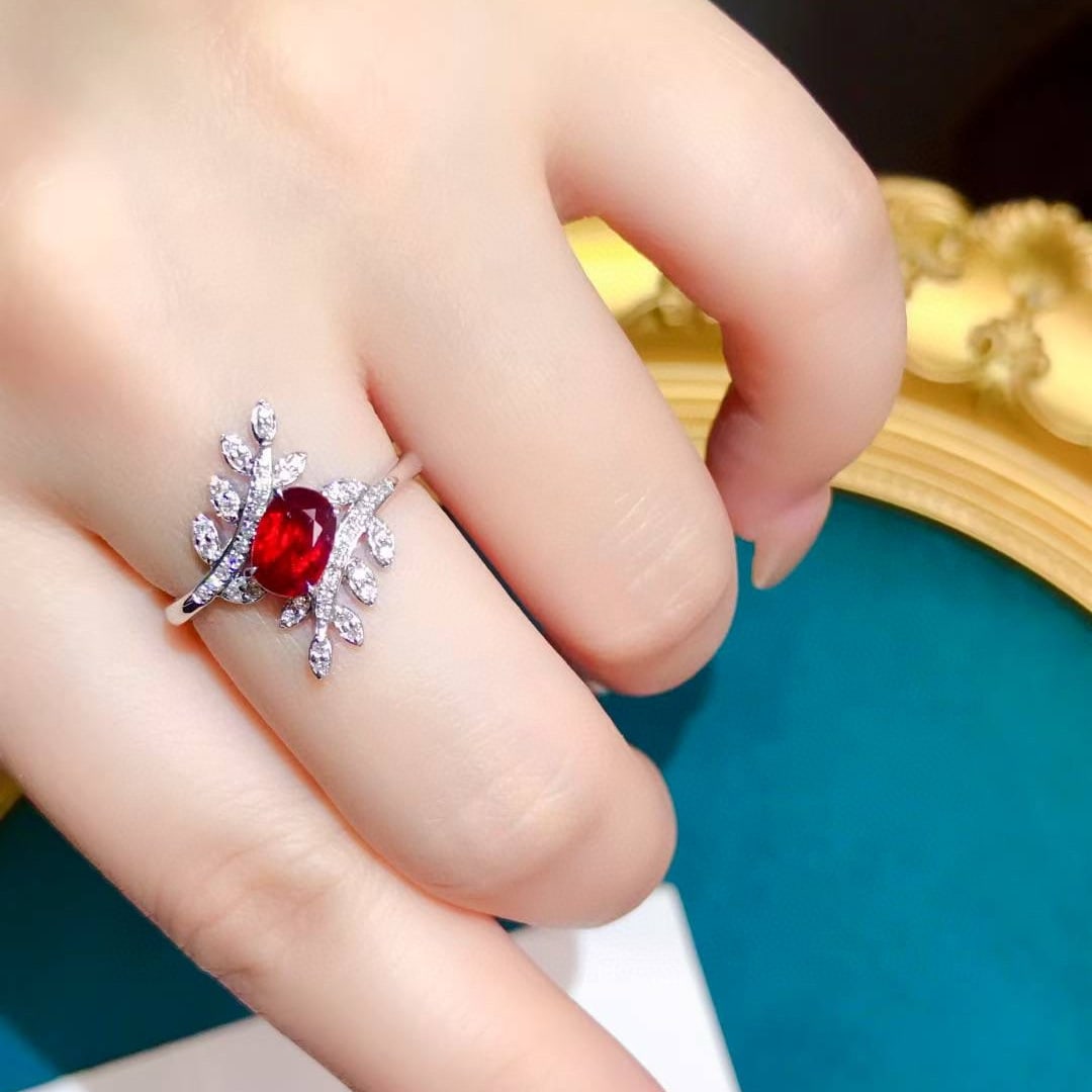 14k Gold 1.14 Ctw Natural Ruby & Diamond Ring - 4