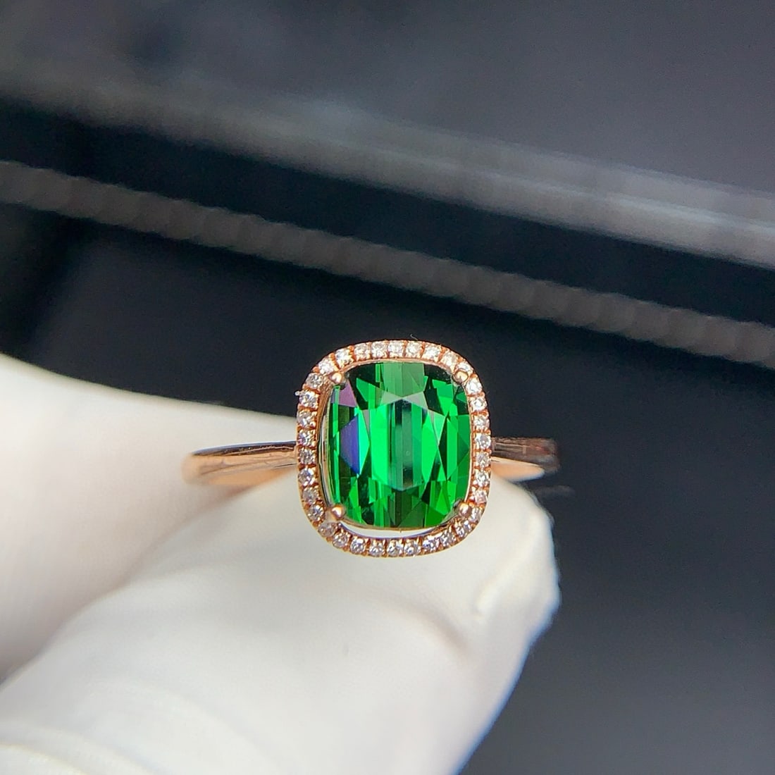 14k Gold 1.9 Ct Natural Tourmaline & Diamond Ring - 2
