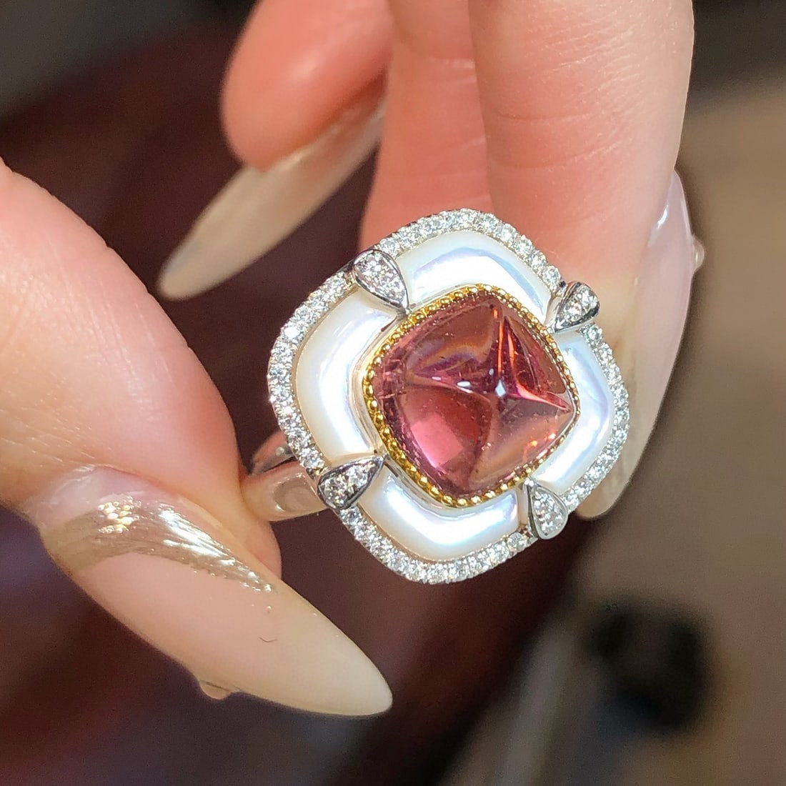 14k Gold 2.80 Ctw Natural Tourmaline & Diamond Ring - 5