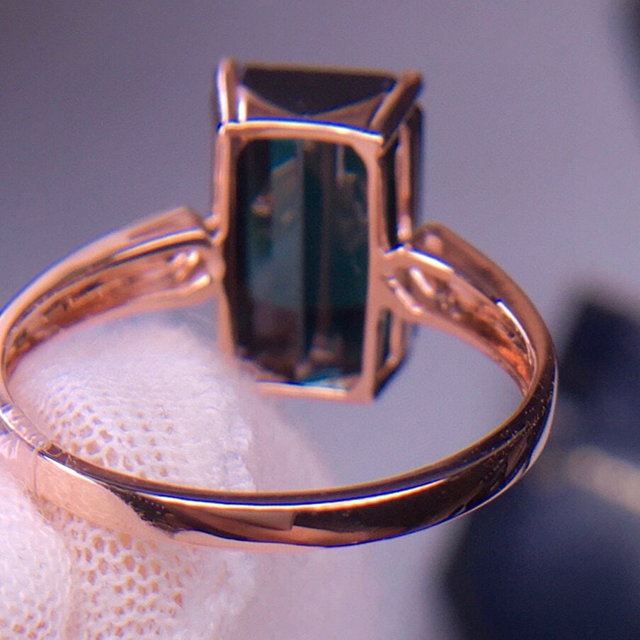 14k Gold 5.96 Ct Natural Tourmaline & Diamond Ring - 6