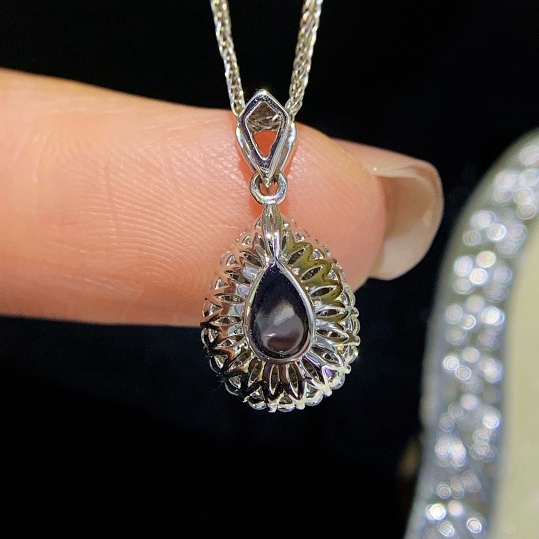 14k Gold 1.57 Ctw Natural Cat's?Eye Chrysoberyl & Diamond Pendant( Without Chain ) - 4