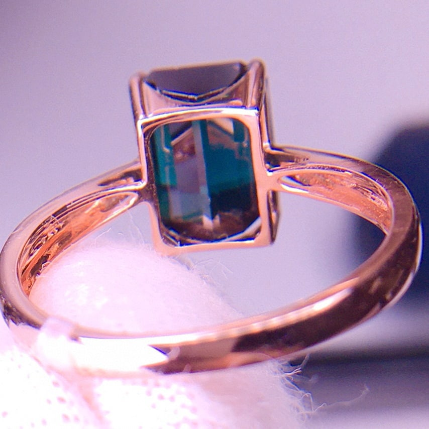 14k Gold 5.05 Ct Natural Tourmaline & Diamond Ring - 6