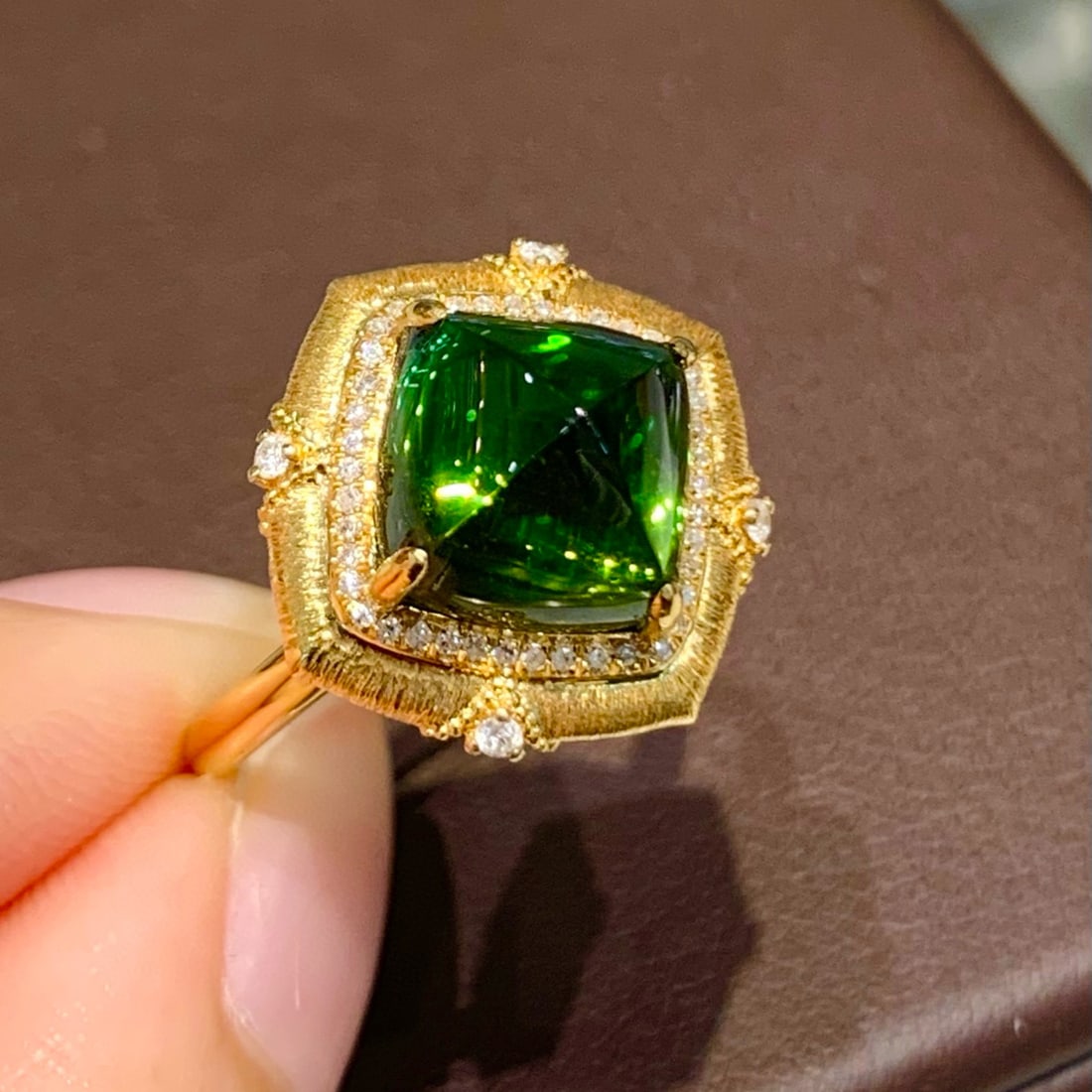 14k Gold 4.85 Ct Natural Tourmaline & Diamond Ring - 2