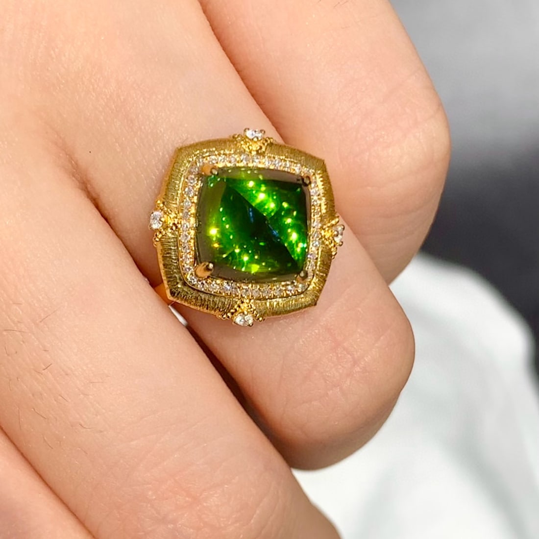 14k Gold 4.85 Ct Natural Tourmaline & Diamond Ring - 3