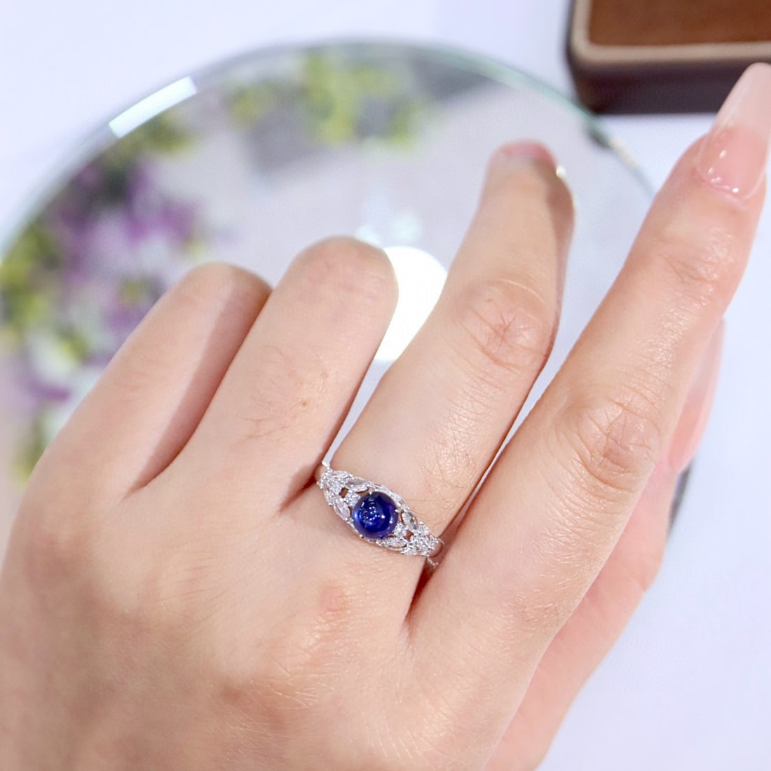 14k Gold 1.74 Ctw Natural Sapphire & Diamond Ring - 4