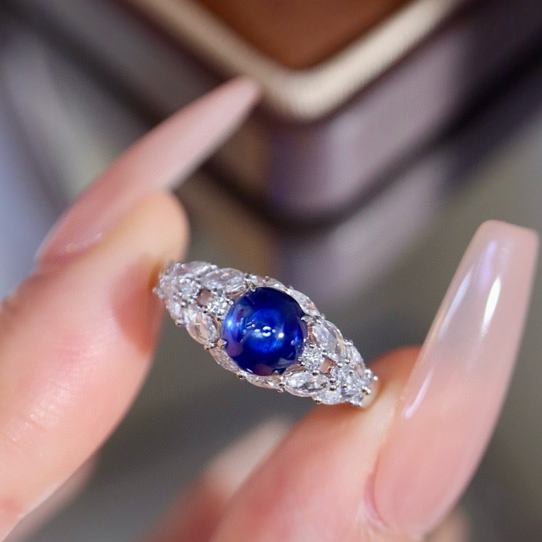 14k Gold 1.74 Ctw Natural Sapphire & Diamond Ring - 5