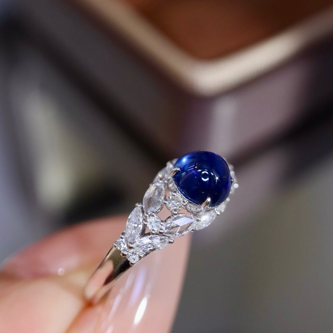14k Gold 1.74 Ctw Natural Sapphire & Diamond Ring - 7