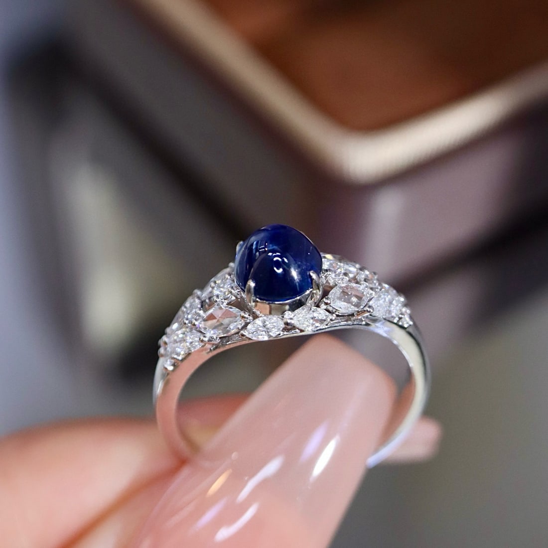 14k Gold 1.74 Ctw Natural Sapphire & Diamond Ring - 8
