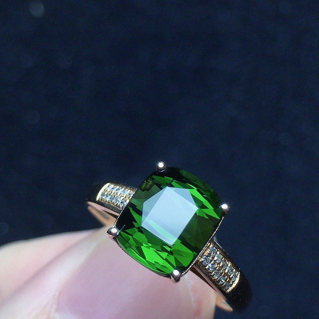 14k Gold 3.0 Ct Natural Tourmaline & Diamond Ring - 3