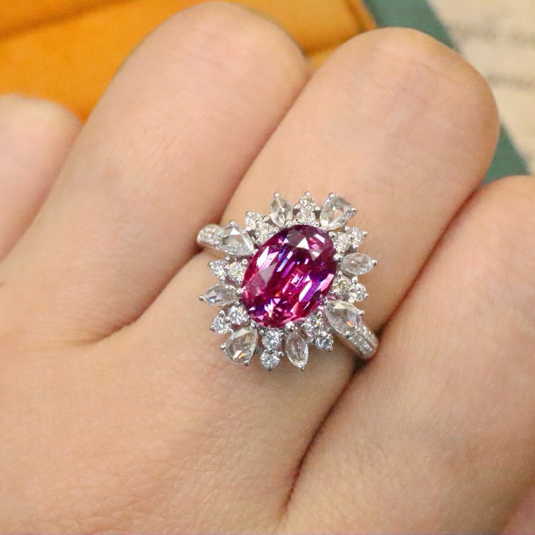 14k Gold 2.87 Ctw Natural Sapphire & Diamond Ring - 5