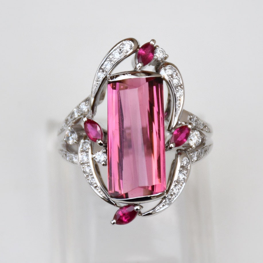14k Gold 9.14 Ctw Natural Tourmaline & Ruby Ring (1 of 9)