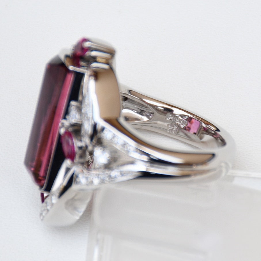14k Gold 9.14 Ctw Natural Tourmaline & Ruby Ring - 6