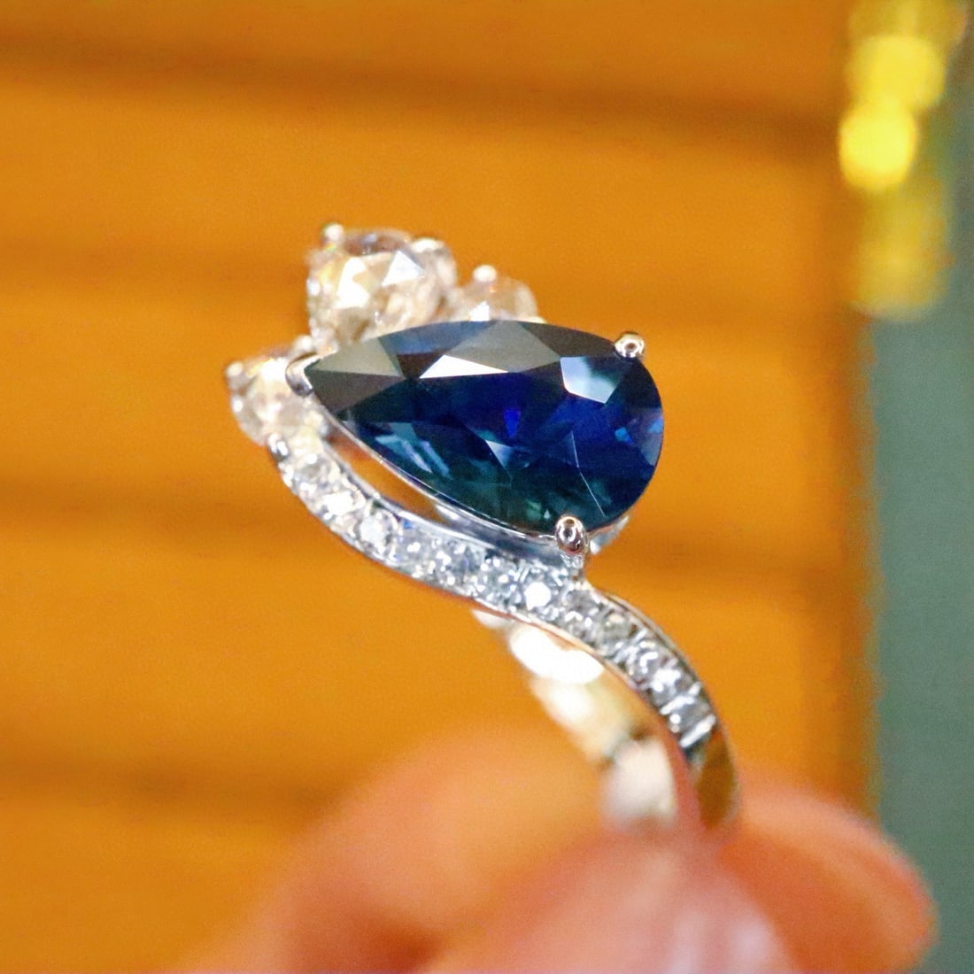 14k Gold 1.23 Ctw Natural Sapphire & Diamond Ring - 2