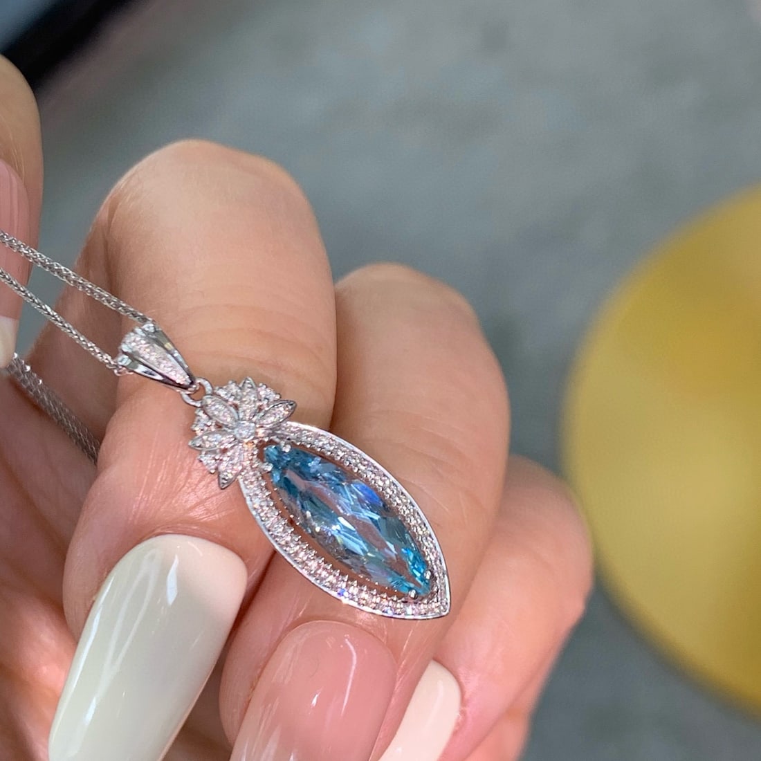14k Gold 1.43 Ctw Natural Aquamarine & Diamond Ring - 4