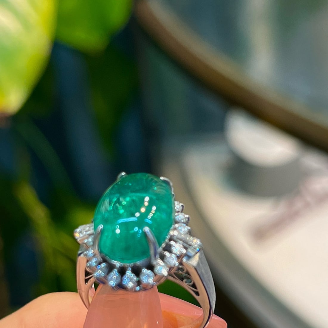 14k Gold 7.54 Ctw Natural Emerald & Diamond Ring - 3