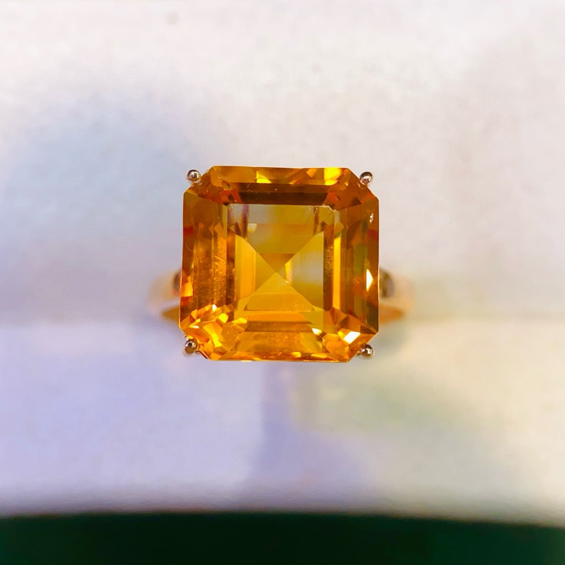 14k Gold 8.32 Ctw Natural Citrine & Diamond Ring - 3