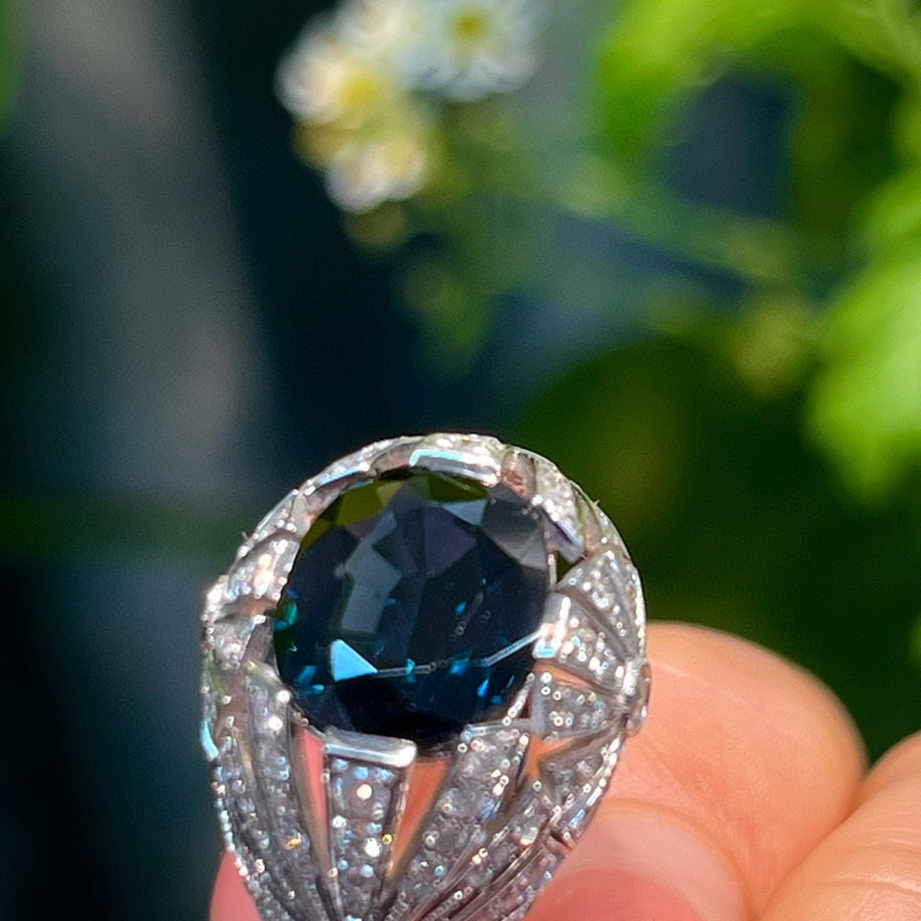 14k Gold 4.71 Ctw Natural Sapphire & Diamond Ring - 3