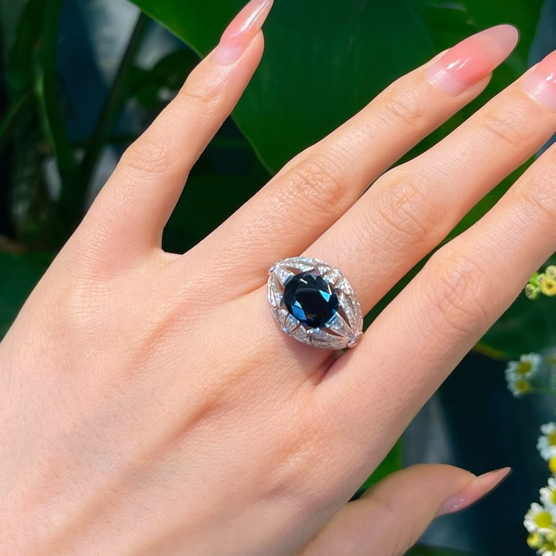 14k Gold 4.71 Ctw Natural Sapphire & Diamond Ring - 5