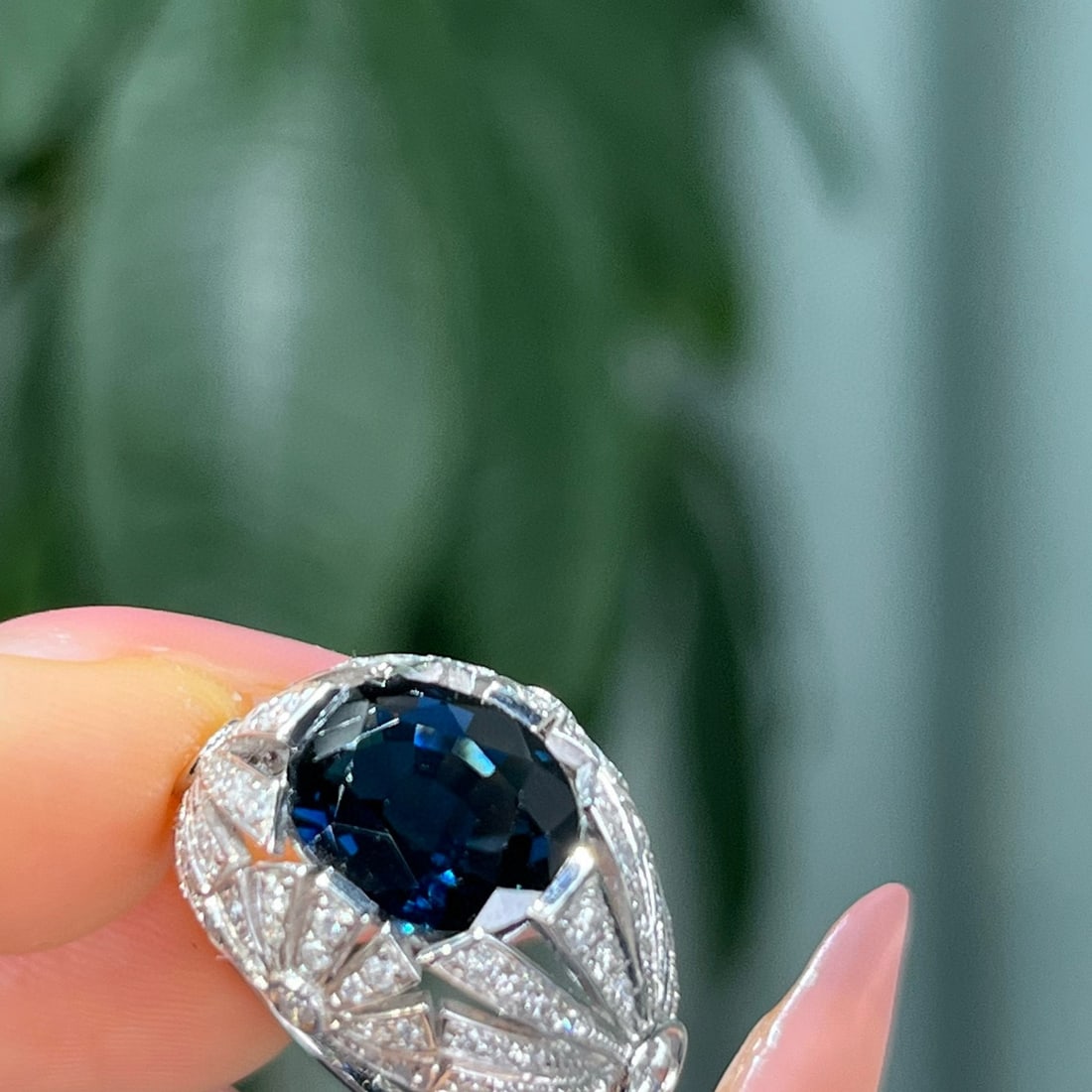 14k Gold 4.71 Ctw Natural Sapphire & Diamond Ring - 6