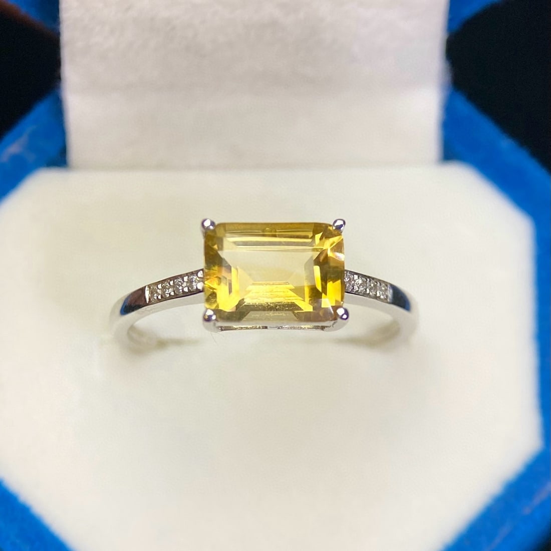 14k Gold 1.4 Ct Natural Citrine & Diamond Ring - 4