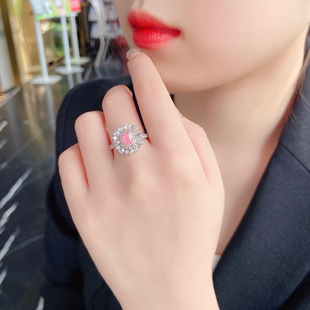Gia Certified 14k Gold 1.06 Ctw Natural Pink Diamond & Diamond Ring - 3