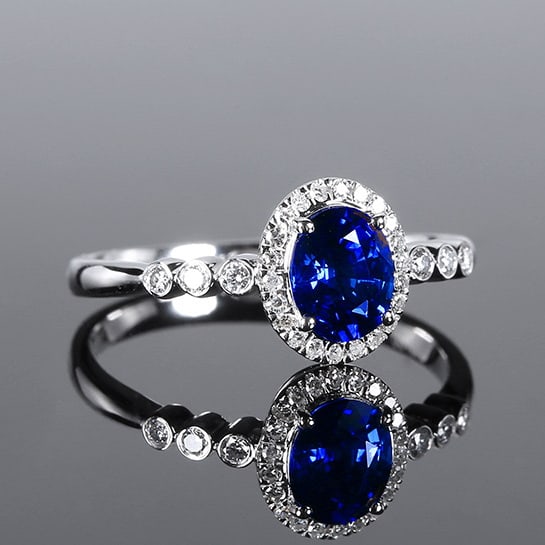 14k Gold 1.04 Ctw Natural Sapphire & Diamond Ring - 2