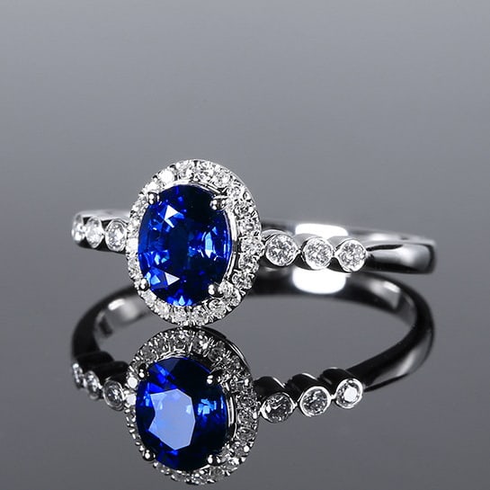 14k Gold 1.04 Ctw Natural Sapphire & Diamond Ring - 3