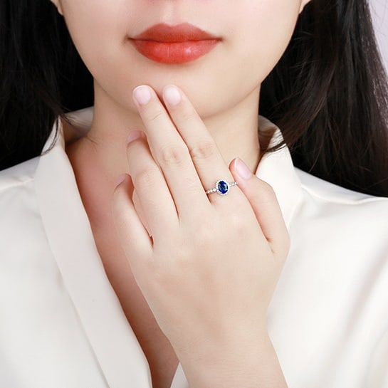14k Gold 1.04 Ctw Natural Sapphire & Diamond Ring - 5