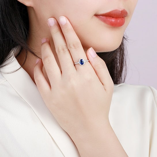 14k Gold 1.04 Ctw Natural Sapphire & Diamond Ring - 6