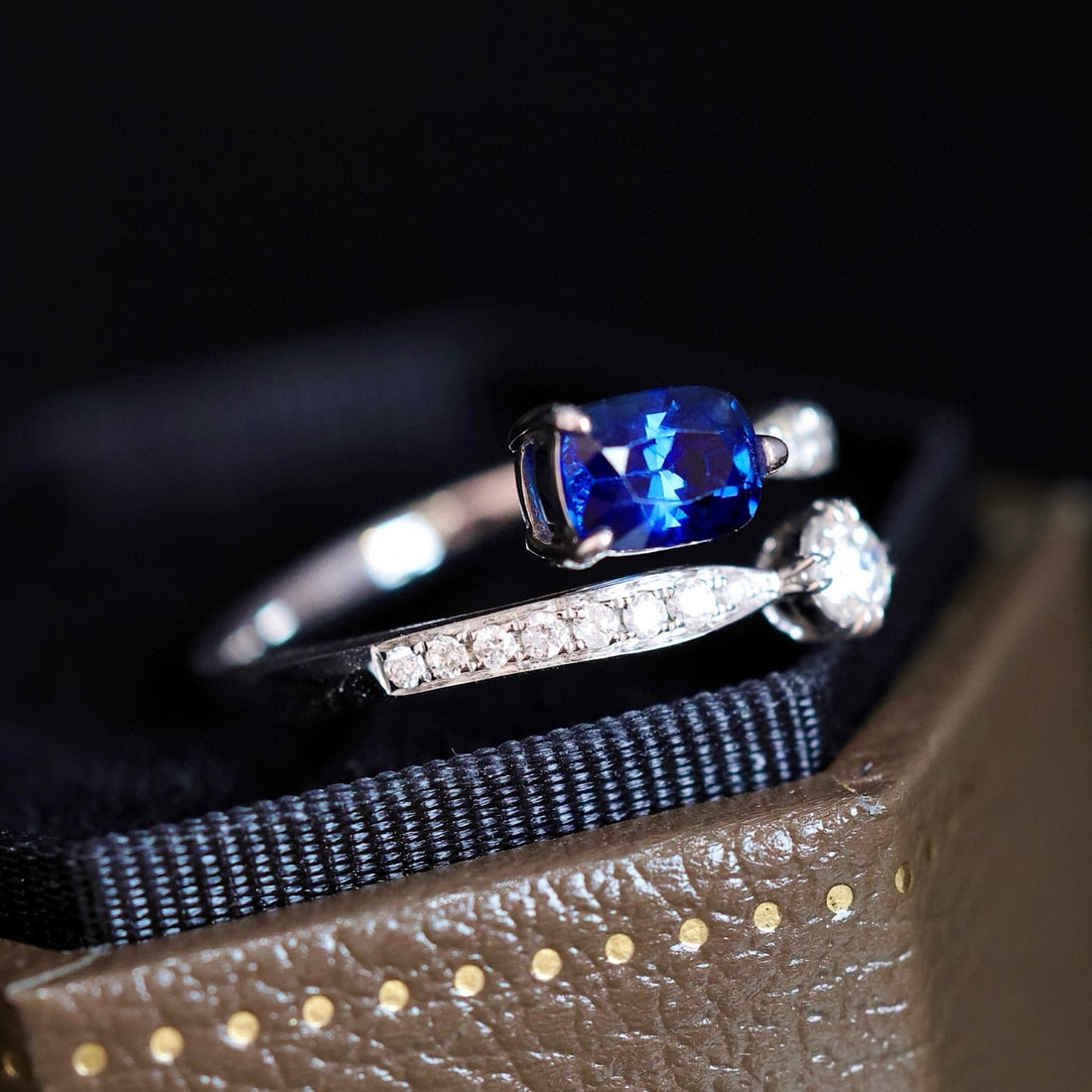 14k Gold 1.03 Ctw Natural Sapphire & Diamond Ring - 3