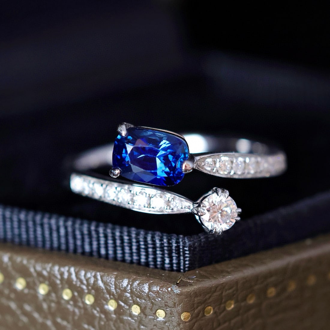 14k Gold 1.03 Ctw Natural Sapphire & Diamond Ring - 4