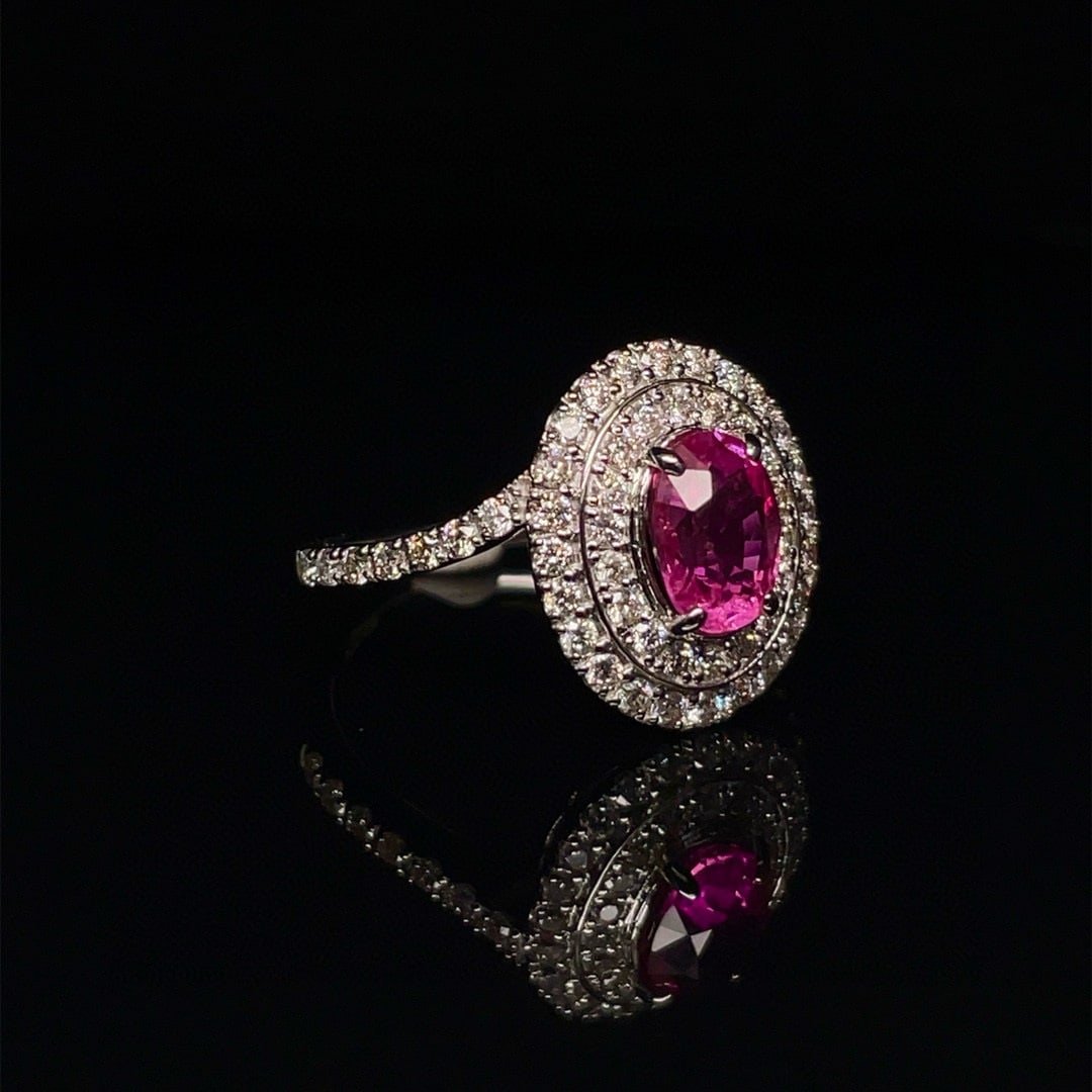 14k Gold 2.17 Ctw Natural Sapphire & Diamond Ring - 2
