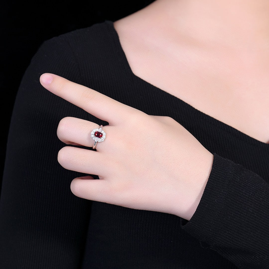 14k Gold 1.36 Ctw Natural Ruby & Diamond Ring - 5