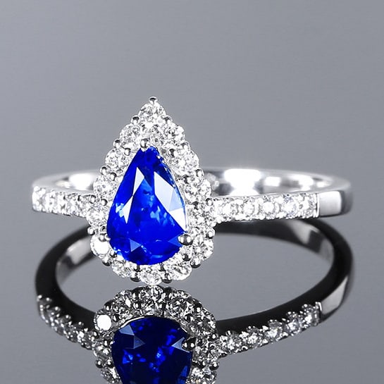 14k Gold 1.35 Ctw Natural Sapphire & Diamond Ring - 2