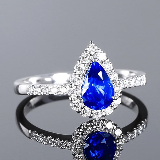 14k Gold 1.35 Ctw Natural Sapphire & Diamond Ring - 3