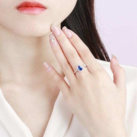 14k Gold 1.35 Ctw Natural Sapphire & Diamond Ring - 5