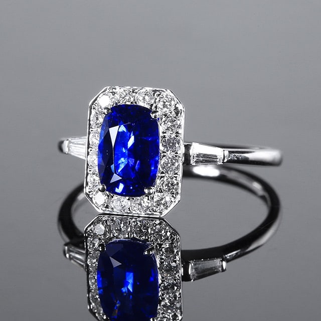 14k Gold 1.91 Ctw Natural Sapphire & Diamond Ring - 2
