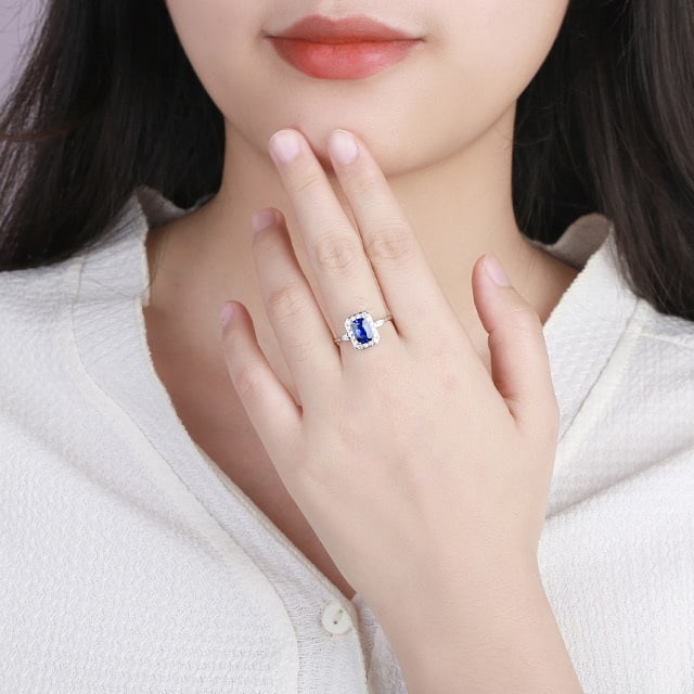 14k Gold 1.91 Ctw Natural Sapphire & Diamond Ring - 4